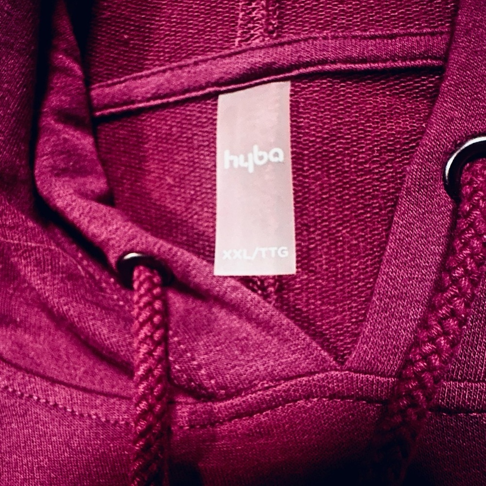 Hyba XXL Burgundy Pullover Hooded Cap Sleeve Top - Picture 9 of 11